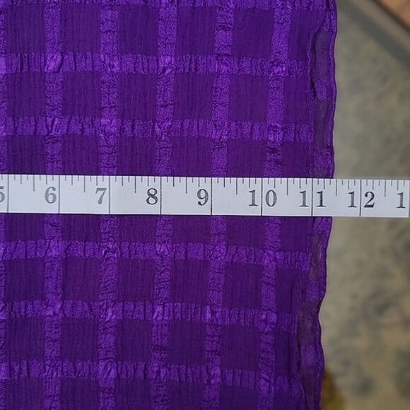Vtg sheer purple ribbon grid scarf - Picture 4 of 5
